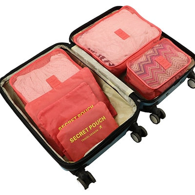 6 Piece Set, Storage Pouch, Storage Bag, Travel Bag, Clothes Storage, Compact Storage Bag, Packing Cube