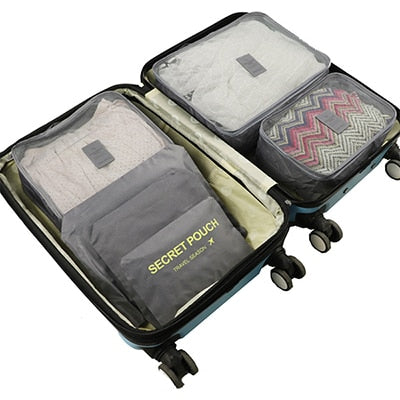 6 Piece Set, Storage Pouch, Storage Bag, Travel Bag, Clothes Storage, Compact Storage Bag, Packing Cube