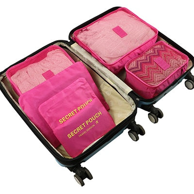 6 Piece Set, Storage Pouch, Storage Bag, Travel Bag, Clothes Storage, Compact Storage Bag, Packing Cube